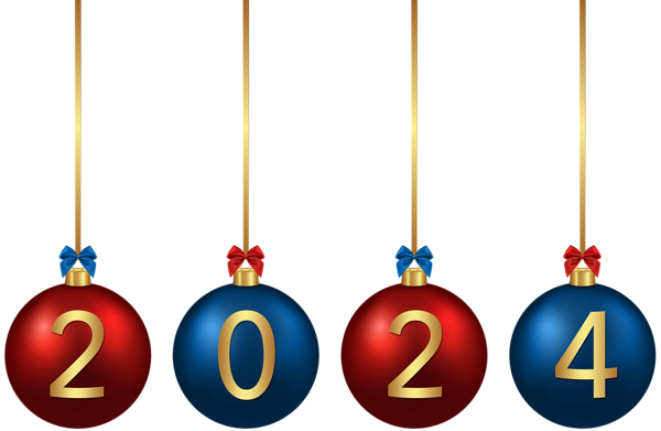 This png image - 2024 Christmas Red Blue Balls PNG Image, is available for free download