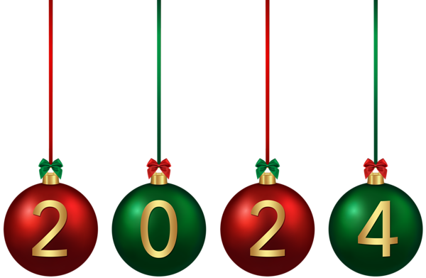 This png image - 2024 Christmas Red Green Balls PNG Image, is available for free download