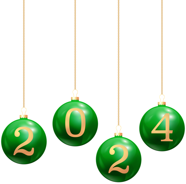 This png image - 2024 Green Christmas Balls PNG Clipart, is available for free download