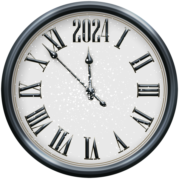 This png image - 2024 New Year Metal Clock Tree PNG Clipart, is available for free download