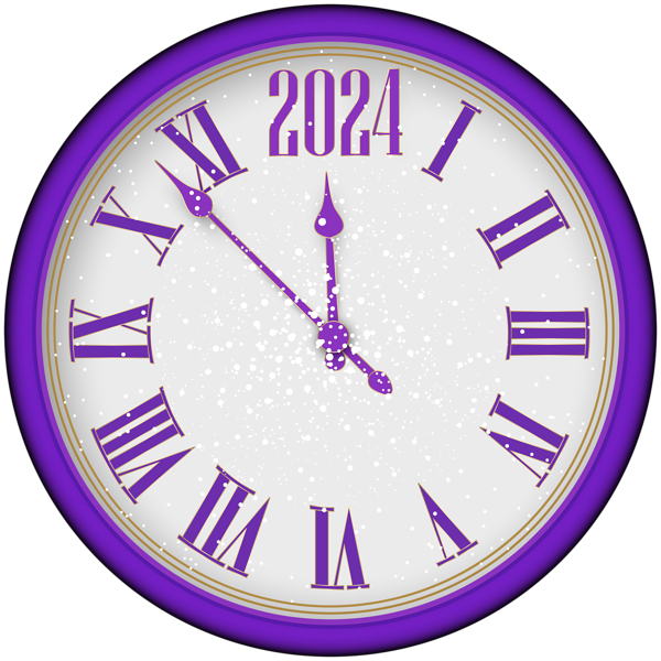 This png image - 2024 New Year Purple Clock Tree PNG Clipart, is available for free download