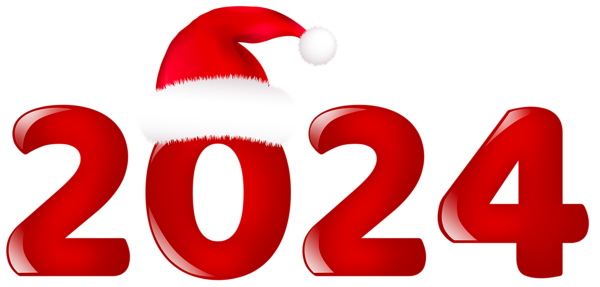 This png image - 2024 with Christmas Hat PNG Clipart, is available for free download