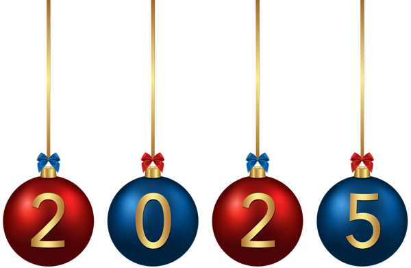 This png image - 2025 Christmas Red Blue Balls PNG Image, is available for free download