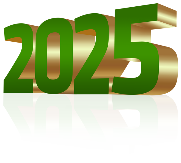 This png image - 2025 Green Gold 3D PNG Clipart, is available for free download
