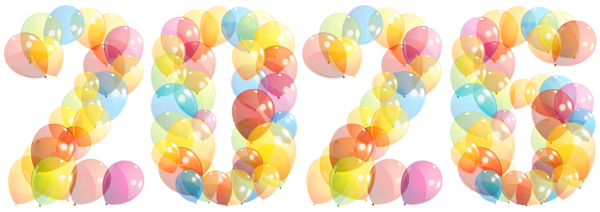 This png image - 2026 Balloons Transparent PNG Clipart, is available for free download
