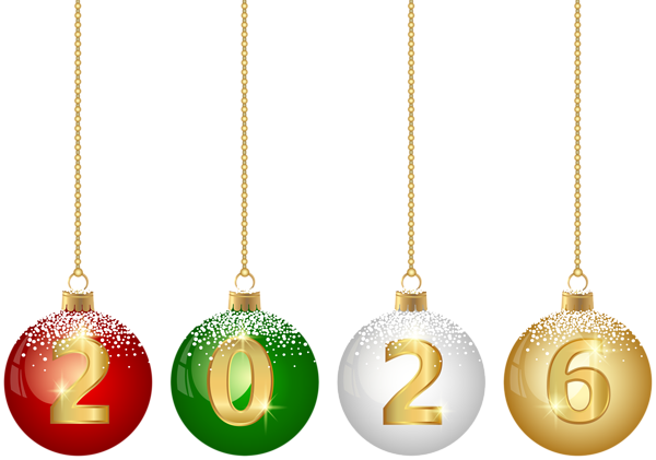 This png image - 2026 Christmas Balls PNG Clipart, is available for free download
