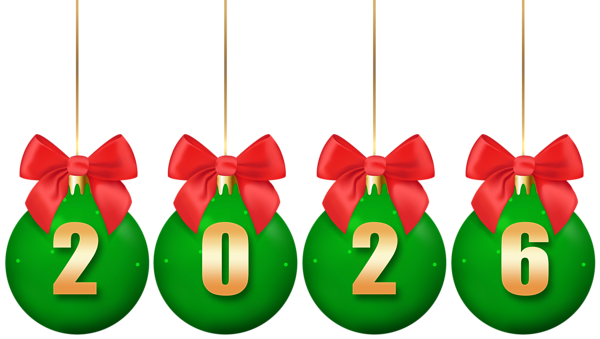 This png image - 2026 Christmas Green Balls Transparent PNG Clipart, is available for free download