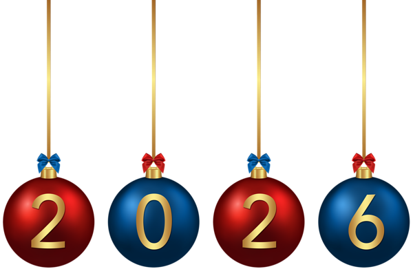 This png image - 2026 Christmas Red Blue Balls PNG Image, is available for free download