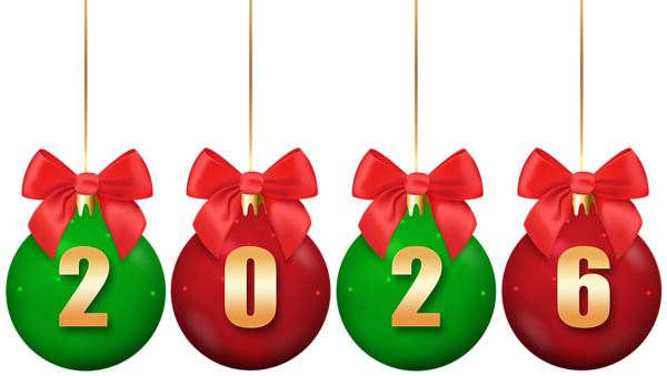 This png image - 2026 Christmas Red Green Balls Transparent PNG Clipart, is available for free download