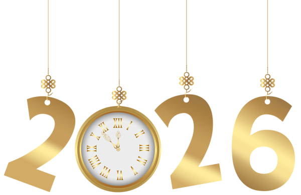 This png image - 2026 Gold Clock PNG Clipart, is available for free download