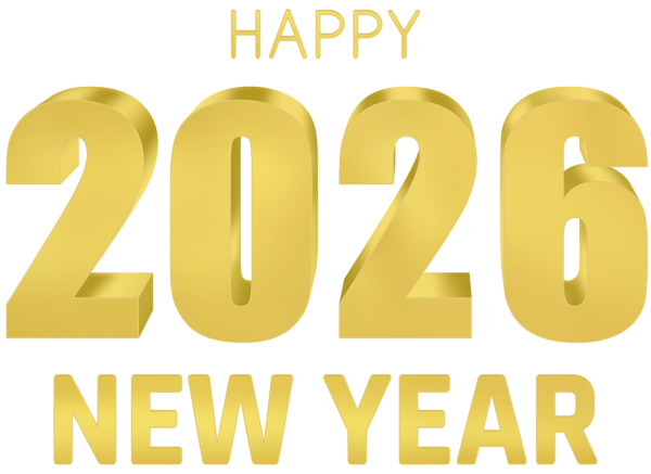 This png image - 2026 Gold Happy New Year PNG Clipart, is available for free download