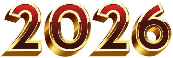 This png image - 2026 Gold Red Transparent PNG Clipart, is available for free download