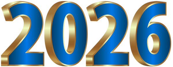 This png image - 2026 Gold and Blue PNG Clipart Image, is available for free download