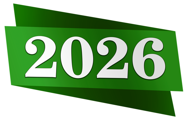 This png image - 2026 Green Banner Clipart, is available for free download
