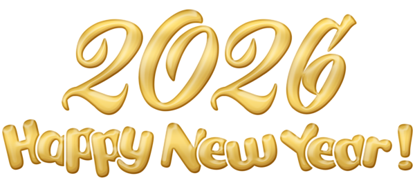 This png image - 2026 Happy New Year PNG Gold Clip Art Image, is available for free download