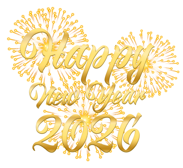 This png image - 2026 Happy New Year With Fireworks Transparent PNG Image, is available for free download