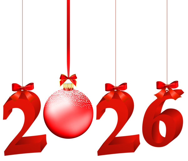 This png image - 2026 Red Transparent PNG Clip Art Image, is available for free download