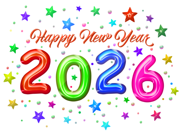 This png image - 2026 Transparent New Year Stars PNG Clipart, is available for free download