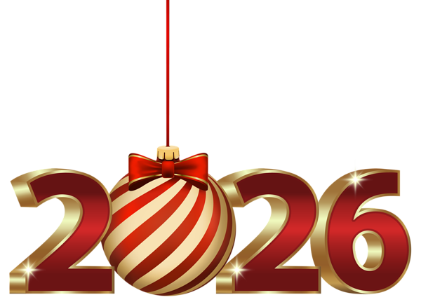 This png image - 2026 with Christmas Ball PNG Clipart, is available for free download