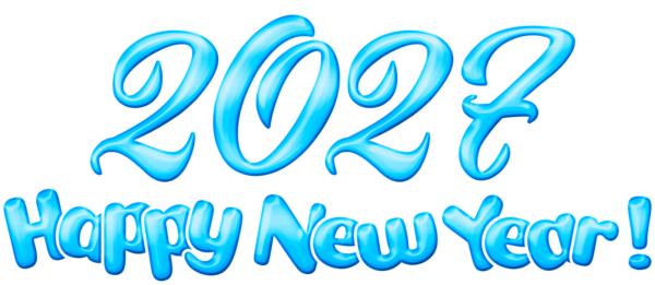 This png image - 2027 Blue Happy New Year PNG Clip Art Image, is available for free download