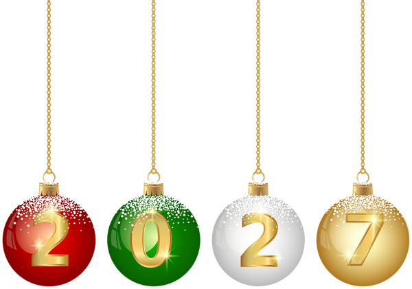 This png image - 2027 Christmas Balls PNG Clipart, is available for free download