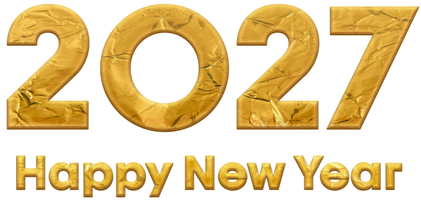 This png image - 2027 Gold Happy New Year ClipArt Image, is available for free download