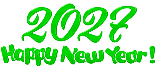 This png image - 2027 Green Happy New Year PNG Clip Art Image, is available for free download