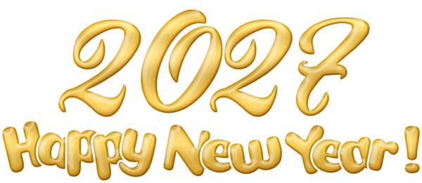 This png image - 2027 Happy New Year PNG Gold Clip Art Image, is available for free download