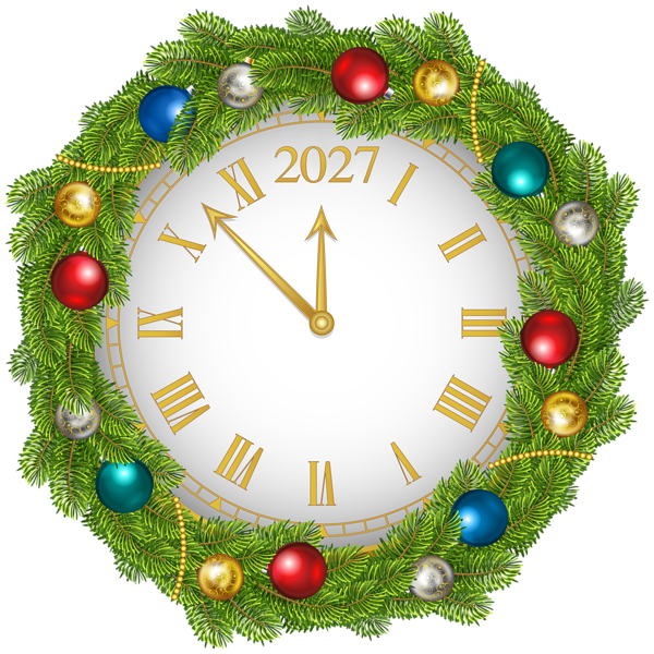 This png image - 2027 New Year Clock Clip Art Image, is available for free download
