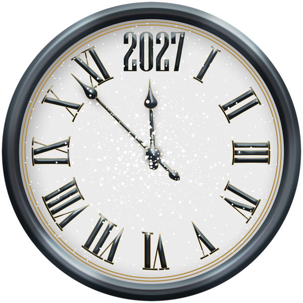 This png image - 2027 New Year Metal Clock PNG Clipart, is available for free download