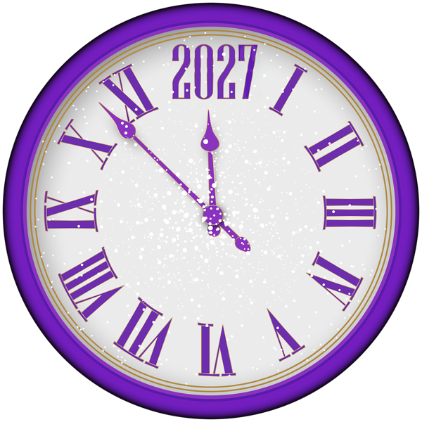 This png image - 2027 New Year Purple Clock PNG Clipart, is available for free download