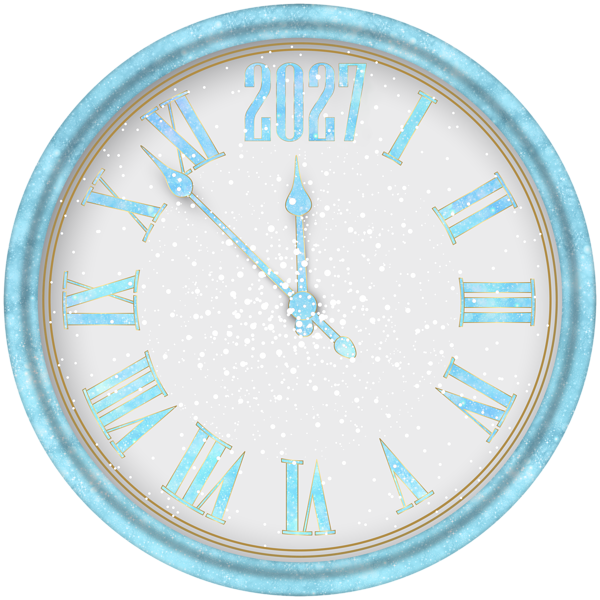 This png image - 2027 New Year Snowy Clock PNG Clipart, is available for free download