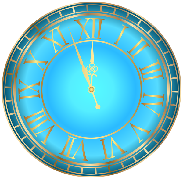 This png image - Blue New Year Clock PNG Clipart, is available for free download
