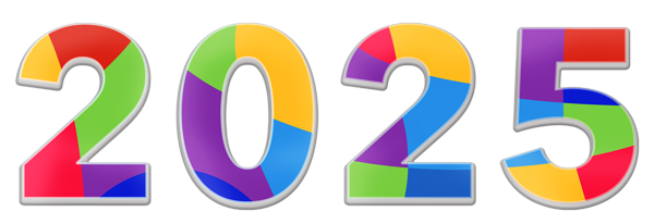 This png image - Colorful 2025 PNG Clipart Image, is available for free download