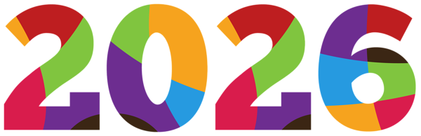 This png image - Colorful 2026 PNG Clipart Image, is available for free download