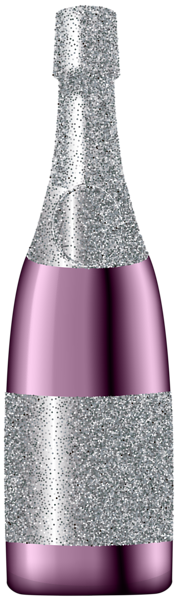 This png image - Glitter Champagne Bottle Pink PNG Clip Art Image, is available for free download