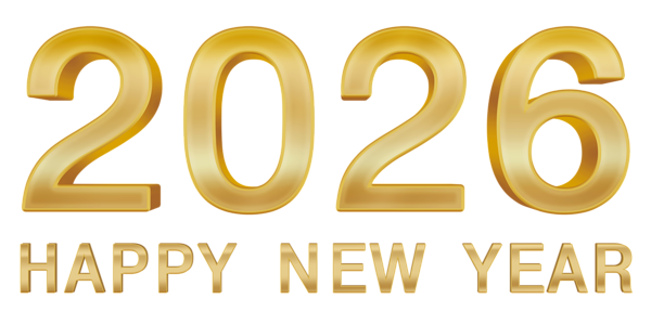 This png image - Golden 2026 Happy New Year PNG Clipart, is available for free download