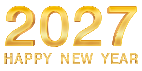 This png image - Golden 2027 Happy New Year PNG Clipart, is available for free download