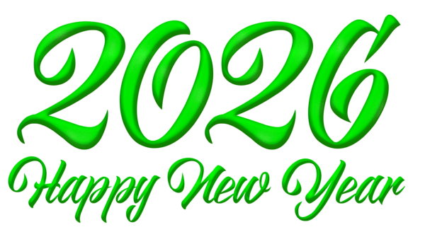 This png image - Green Happy New Year 2026 PNG Clipart Image, is available for free download