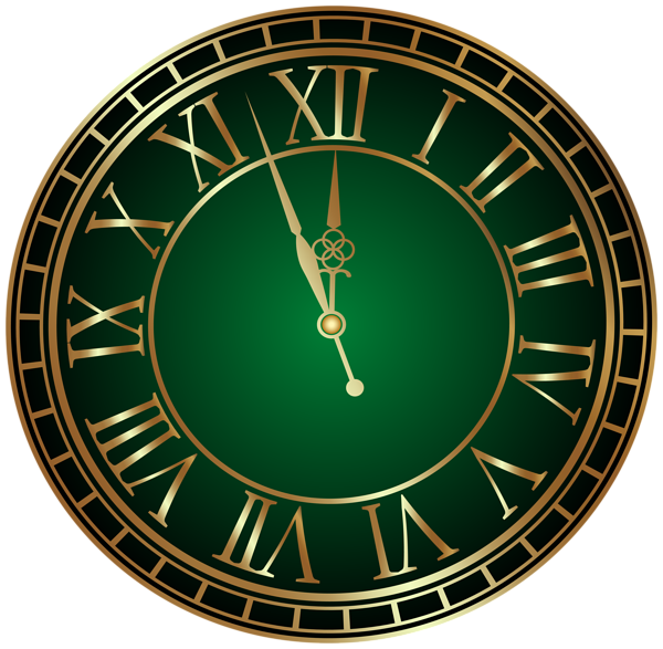 This png image - Green New Year Clock PNG Clipart, is available for free download