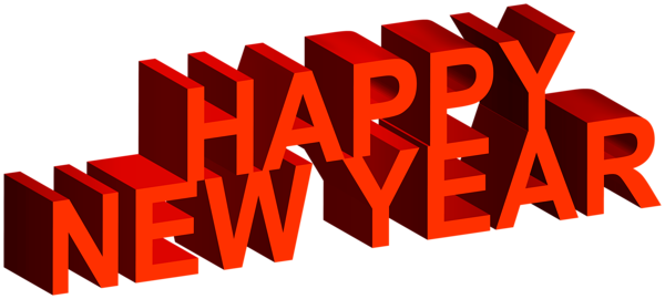 This png image - Happy New Year 3D Red Text PNG Clipart, is available for free download