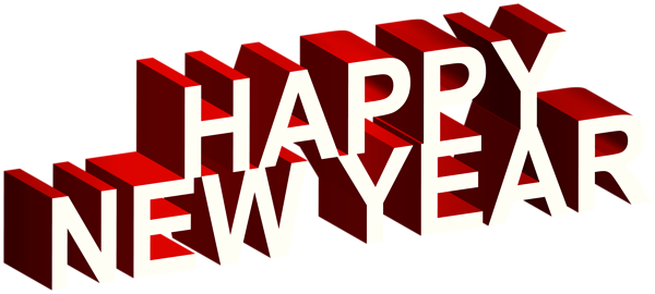 This png image - Happy New Year 3D Red White Text PNG Clipart, is available for free download