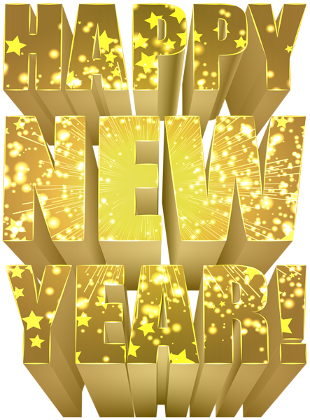 This png image - Happy New Year Gold PNG Clip Art Image, is available for free download