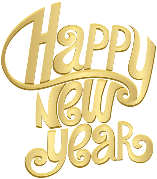 This png image - Happy New Year Golden Text Decorative PNG Clipart, is available for free download