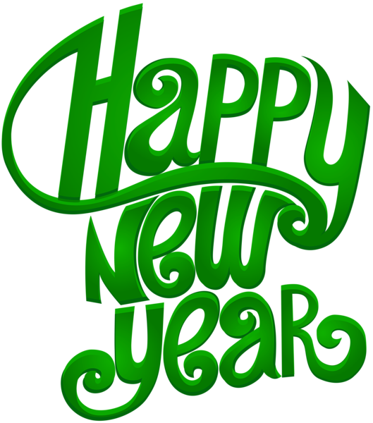 This png image - Happy New Year Green Text Decorative PNG Clipart, is available for free download