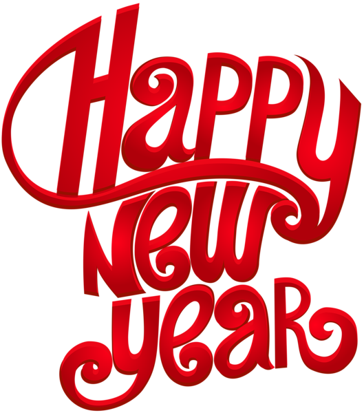 This png image - Happy New Year Red Text Decorative PNG Clipart, is available for free download