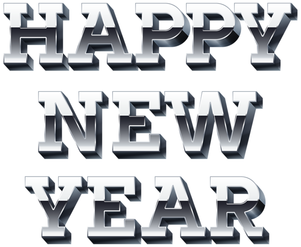 This png image - Happy New Year Silver PNG Clip Art Image, is available for free download