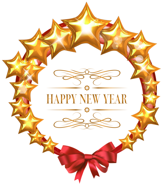 This png image - Happy New Year Stars Oval Decor PNG Clipart Image, is available for free download