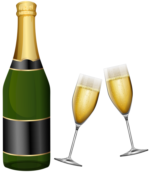 This png image - New Year Champagne and Glasses PNG Clipart, is available for free download
