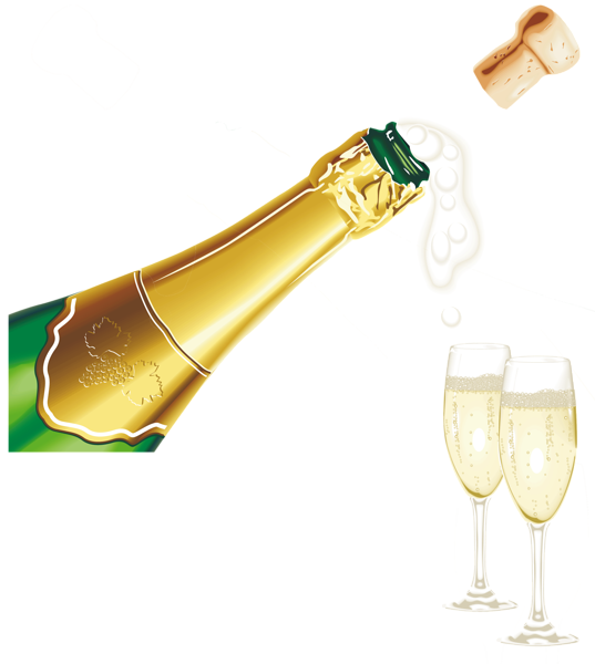 This png image - New Year Champagne with Glasses PNG Clipart Picture, is available for free download